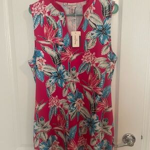 Tommy Bahama Hot Pink Tropical Floral Sleeveless Dress